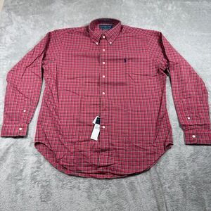 Vtg Ralph Lauren Shirt Mens Large Red Plaid Long Sleeve Classic Button Down NWT